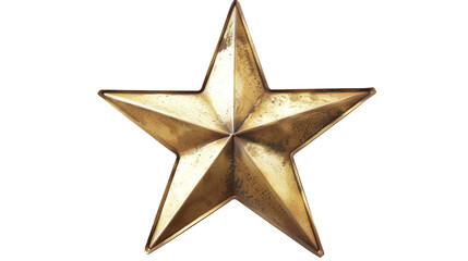 Fototapeta premium gold star isolated on transparent background, star cut out 