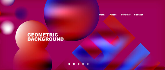 Various colorful geometric shapes abstract web template with gradients and light blur effects. Vector Illustration For Wallpaper, Banner, Background, Card, Book Illustration, landing page