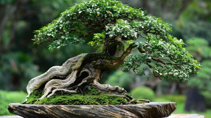 Fototapeta premium Beautifully shaped stunted plants Bonsai plants