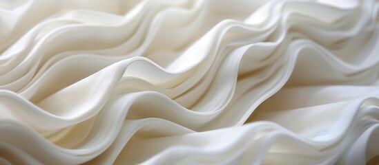 Obraz premium Luminous Drapery: Creamy White Textured Waves in a Harmonious Abstract Artwork