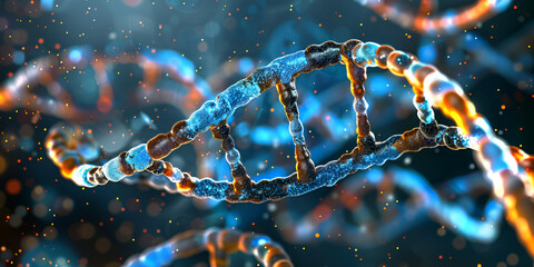 Beautiful background with a digital illustration of DNA