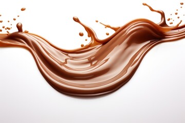 Milk Chocolate Splashing on White Surface. Generative AI