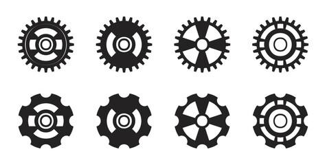 Black and white gears. Working mechanism