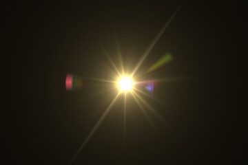 lens flare effects on black background