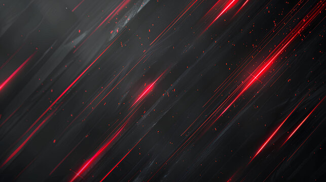 Dark grey black abstract background with red glowing lines design for social media post, business, advertising event. Modern technology innovation concept background