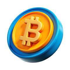 Obraz premium A blue and orange coin with the letter B on it