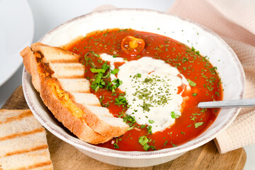 Grilled cheese sandwich with tomato soup