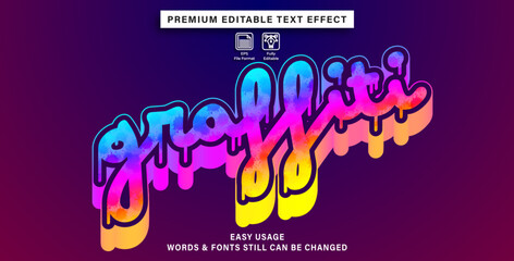 Editable graphic text effect style graffiti