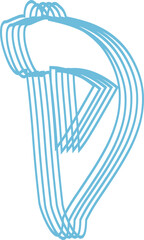 Line font, letter D