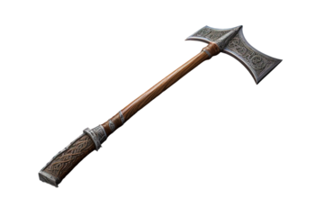 The Silent Guardian: An Ancient Axes Legacy on White or PNG Transparent Background.