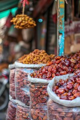 Fototapeta premium Common dried dates in the market