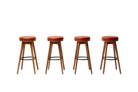 Trio of Harmonious Seating on White or PNG Transparent Background.
