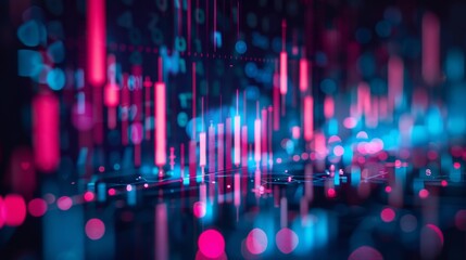 Abstract Data Visualization with Neon Colors, Generative AI