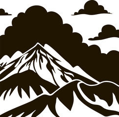 Doodle mountain icon isolated. Hand drawing clip art. Vector stock illustration illustration. EPS 10