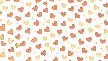 Romantic pink seamless pattern with repeating heart shapes