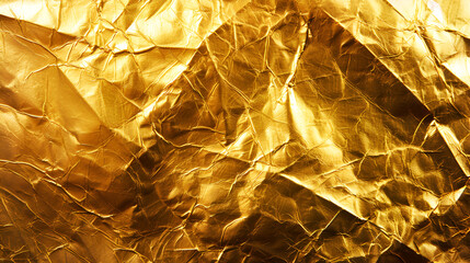 Shiny yellow leaf gold foil texture with oil paint effect for design, website, wallpaper, background usage