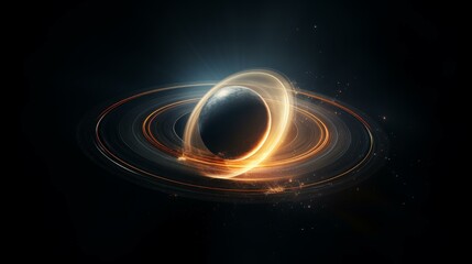 Stunning illustration showcasing Saturns rings in vivid colors and intricate details on a clean background.