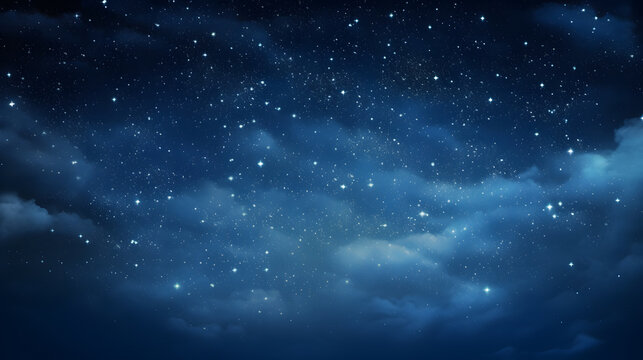 Digital dark blue sky nebula abstract graphic poster background