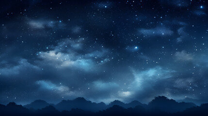 Fototapeta premium Digital dark blue sky nebula abstract graphic poster background