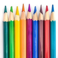 color pencils isolated against white background,