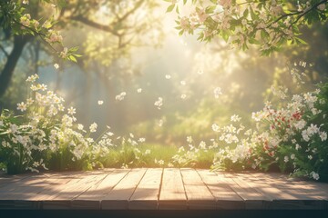 Bright Spring Day in Garden Generative AI