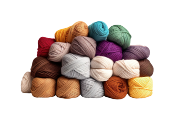 The Yarn Ball Cascade on White or PNG Transparent Background.