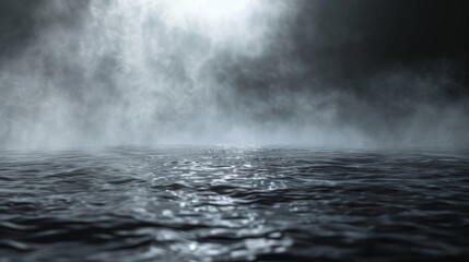 Naklejka premium Mysterious Misty Water Surface, Generative AI