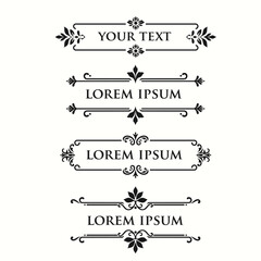 calligraphic dividers and floral page elements collection