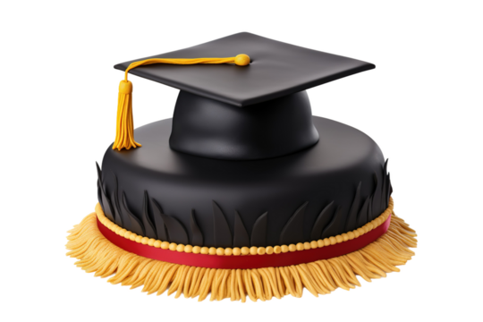 The Mystical Dance of the Graduation Cap on White or PNG Transparent Background.