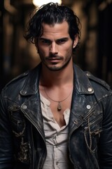 Obraz premium man with jecat UHD Wallpapar