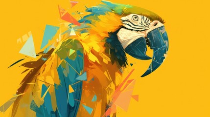 Illustration of a vibrant yellow parrot
