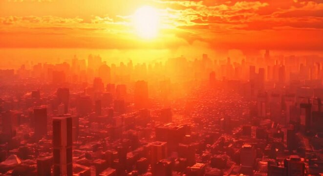 Amazing view of the city. heatwave