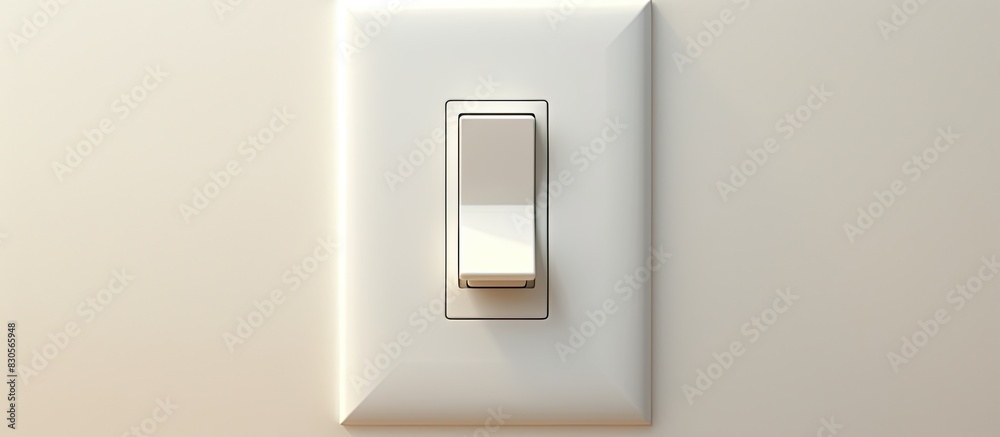 Poster a mechanical light switch made of white plastic with a copy space image