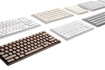 Symphony of Keyboards and Mouse on White or PNG Transparent Background.