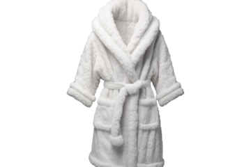 The Ethereal Elegance of the Angelic Hooded Bathrobe on White or PNG Transparent Background.