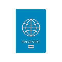 Vector cover passport template. Electronic passport design. Documents for travel and immigration. Isolated vector illustration.