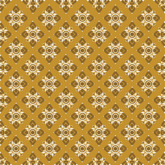 Thai Art Floral seamless  repeat pattern. colorful background pattern decoration for printing, flyers, poster, web, banner, brochures, and card, and all print concept vector illustration..
