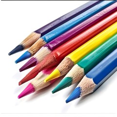 Fototapeta premium color pencils isolated against white background,