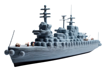 Majesty of the Battleship on White or PNG Transparent Background.