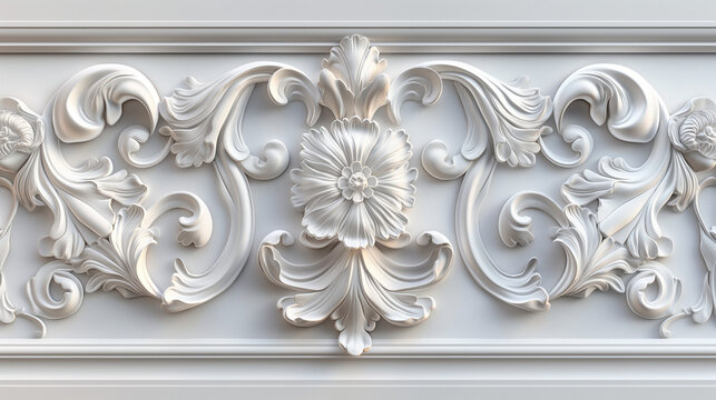 Luxury design bas-relief with stucco mouldings rococo element