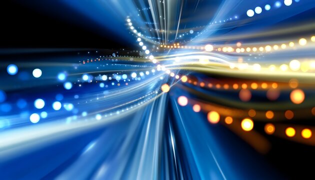 depiction of speed and light converging into a spectacular visual displa