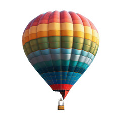 Naklejka premium A colorful hot air balloon with a basket on top