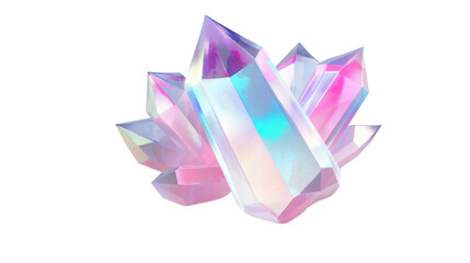 pink and purple cubes shape with 3d crystal glass holographic effect isolated on transparent background