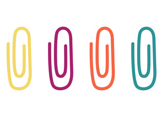 Paper clip flat icon isolated on white background.