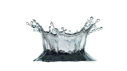 water splash on middle with transparent background