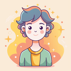 Minimalist person with a proud expression, crafted in an adorable doodle style, Generative AI