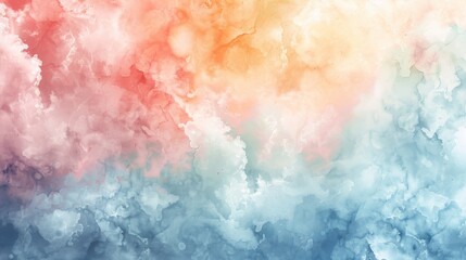Fototapeta premium Soft pastel watercolor wash creates a versatile background, perfect for a variety of design projects, adding a touch of warmth and artistry