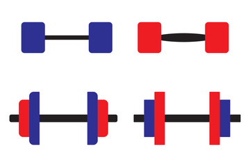 Dumbbell icon. Black silhouette. Front view. Vector simple flat graphic illustration. The isolated object on a white background. Isolate.Isolated dumbbell icon, Gym equipment.