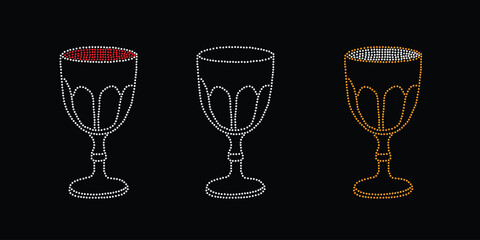 Rhinestone vector Design. rhinestone elephant vector design for Illustration of collar neck decoration with rhinestones in the form of a necklace. Flower  Transfer  Rhinestone. 