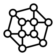 Nanomaterial Vector Line Icon Design